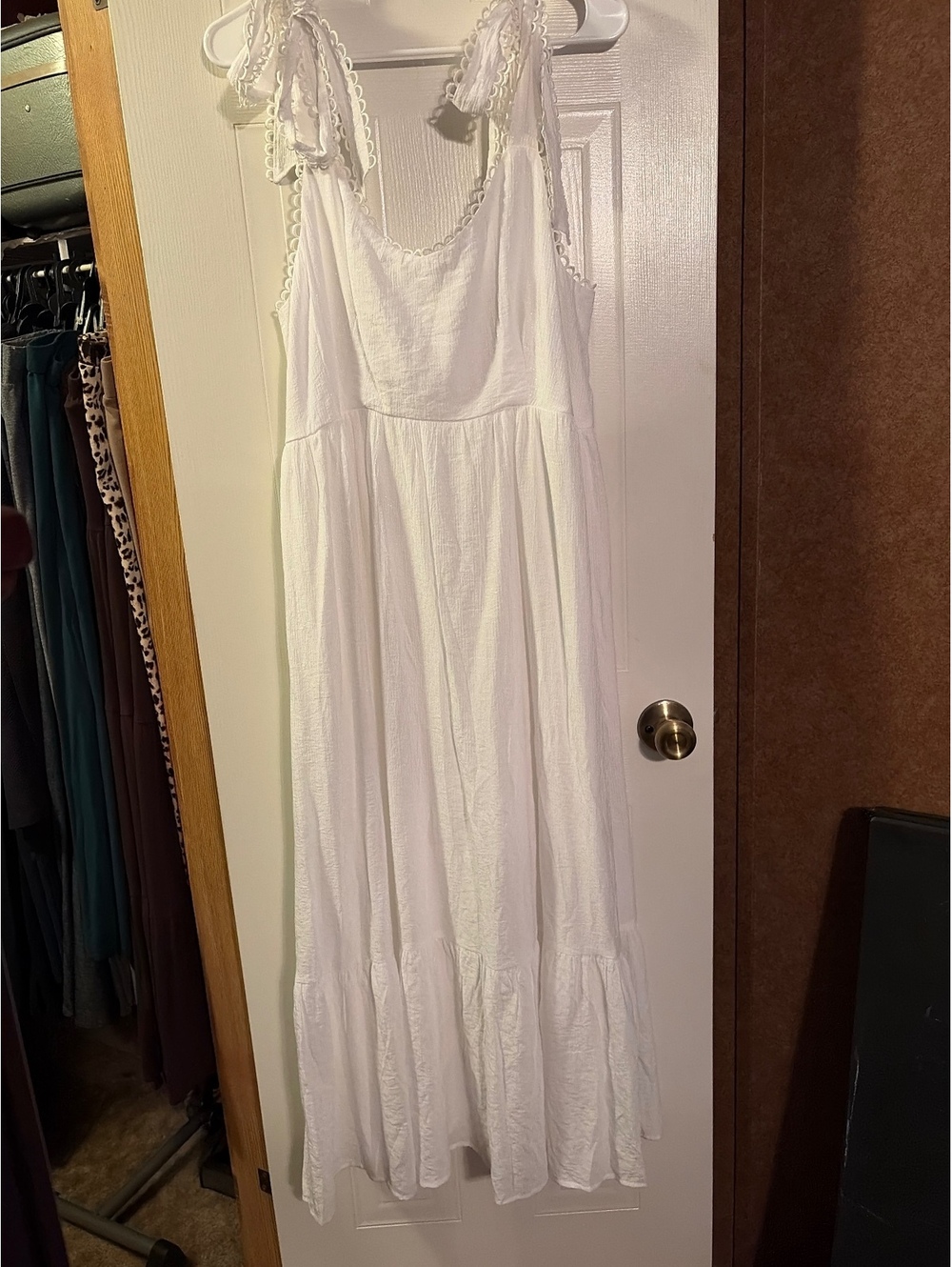 Perch by Blu Pepper White Tie Strap Maxi Dress Size 1X